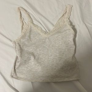 white lace american eagle tank top, crop top